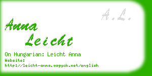 anna leicht business card